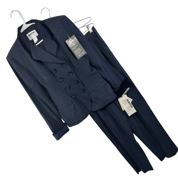 Dani Max Pants - NWT@$134! DANI MAX! RICH BLACK VELVET TRIMMED 2 PC TAILORED PANT SUIT! SZ 10P